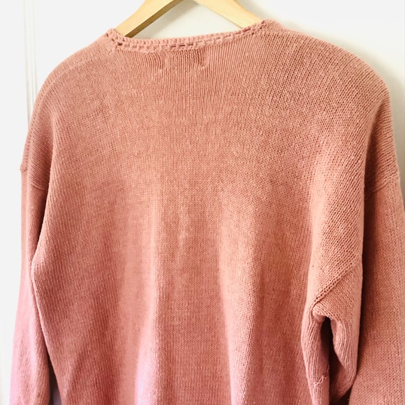 VTG 90s Carolyn Taylor Floral Embroidered beaded crochet Trim Cardigan Sweater M - Picture 13 of 16